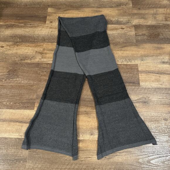 100% Baby Alpaca Large Unisex Scarf Mixed Print Gray Preppy Minimalist Capsule - Picture 1 of 6